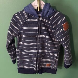 7 For All Mankind Navy and White Striped Kids Hoodie